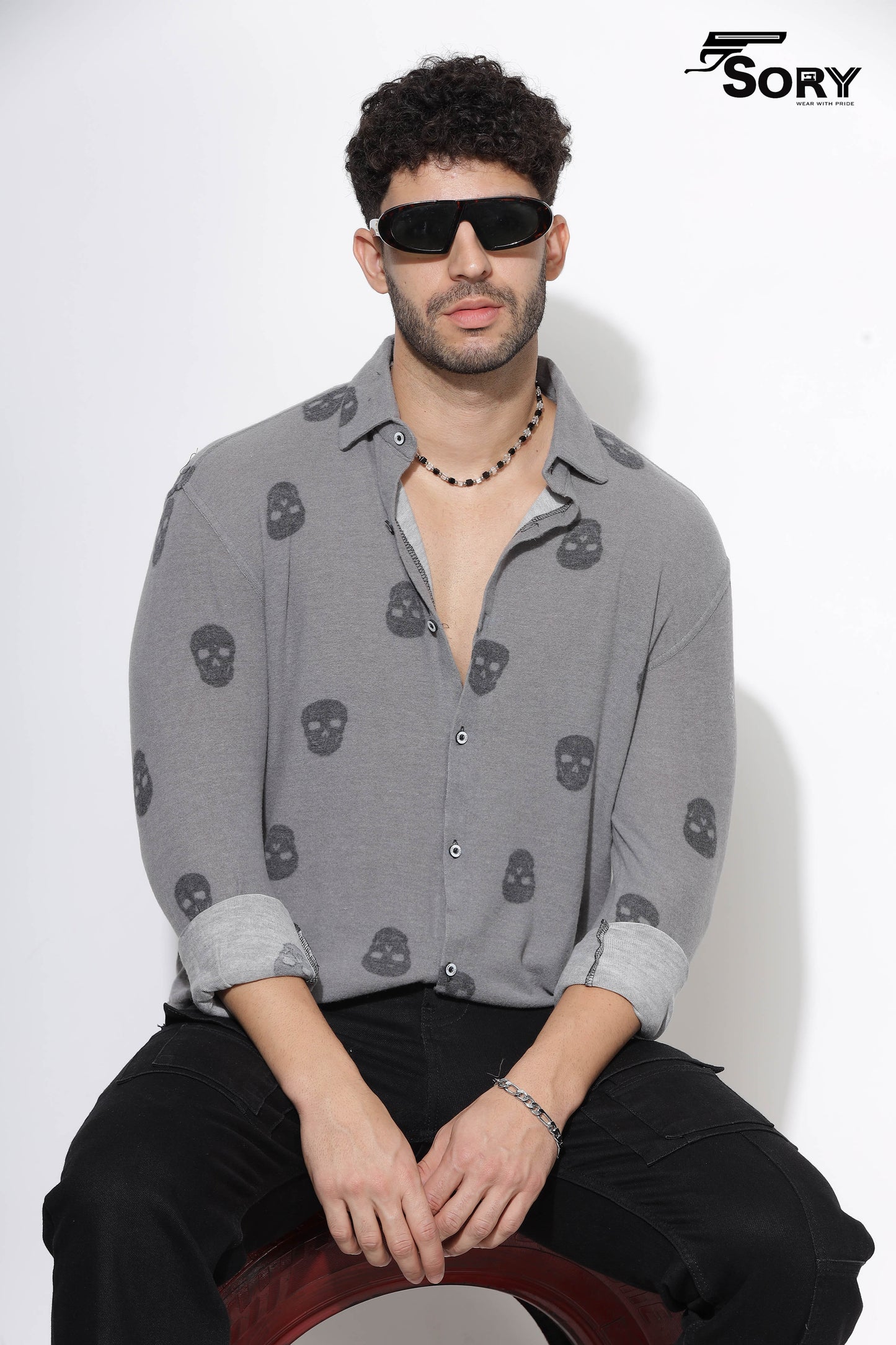 PREMIUM GREY PARTY WEAR SHIRT
