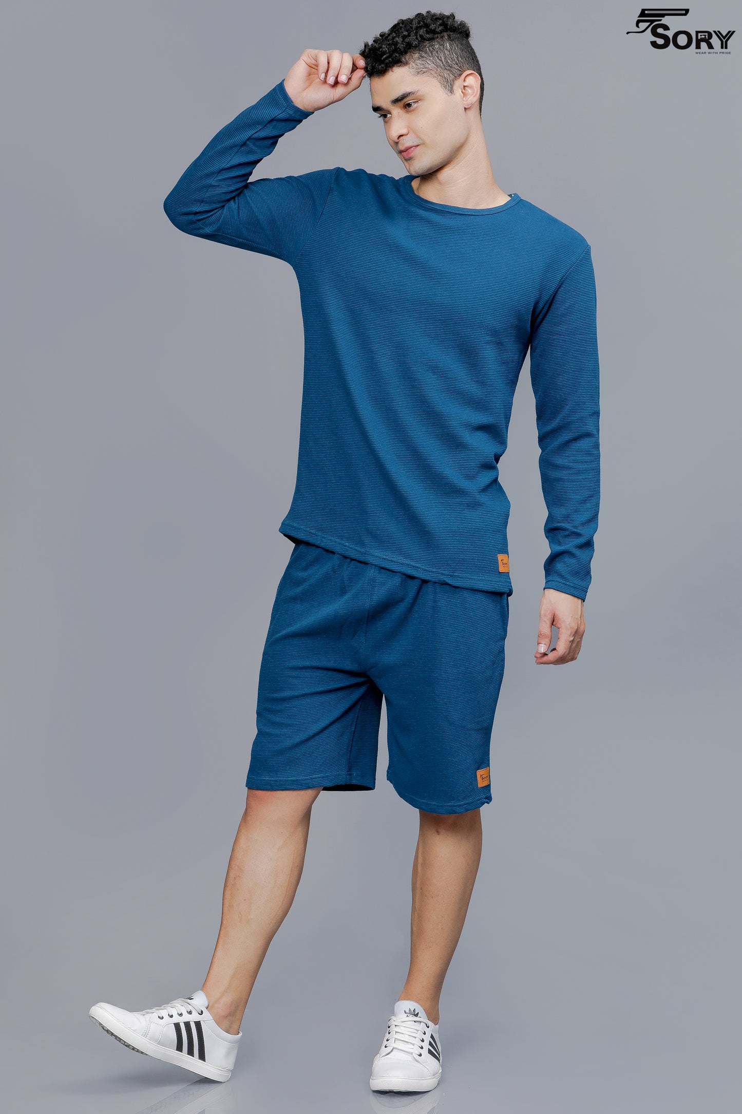 MEN PRINTED BLUE CO-ORDS SETS