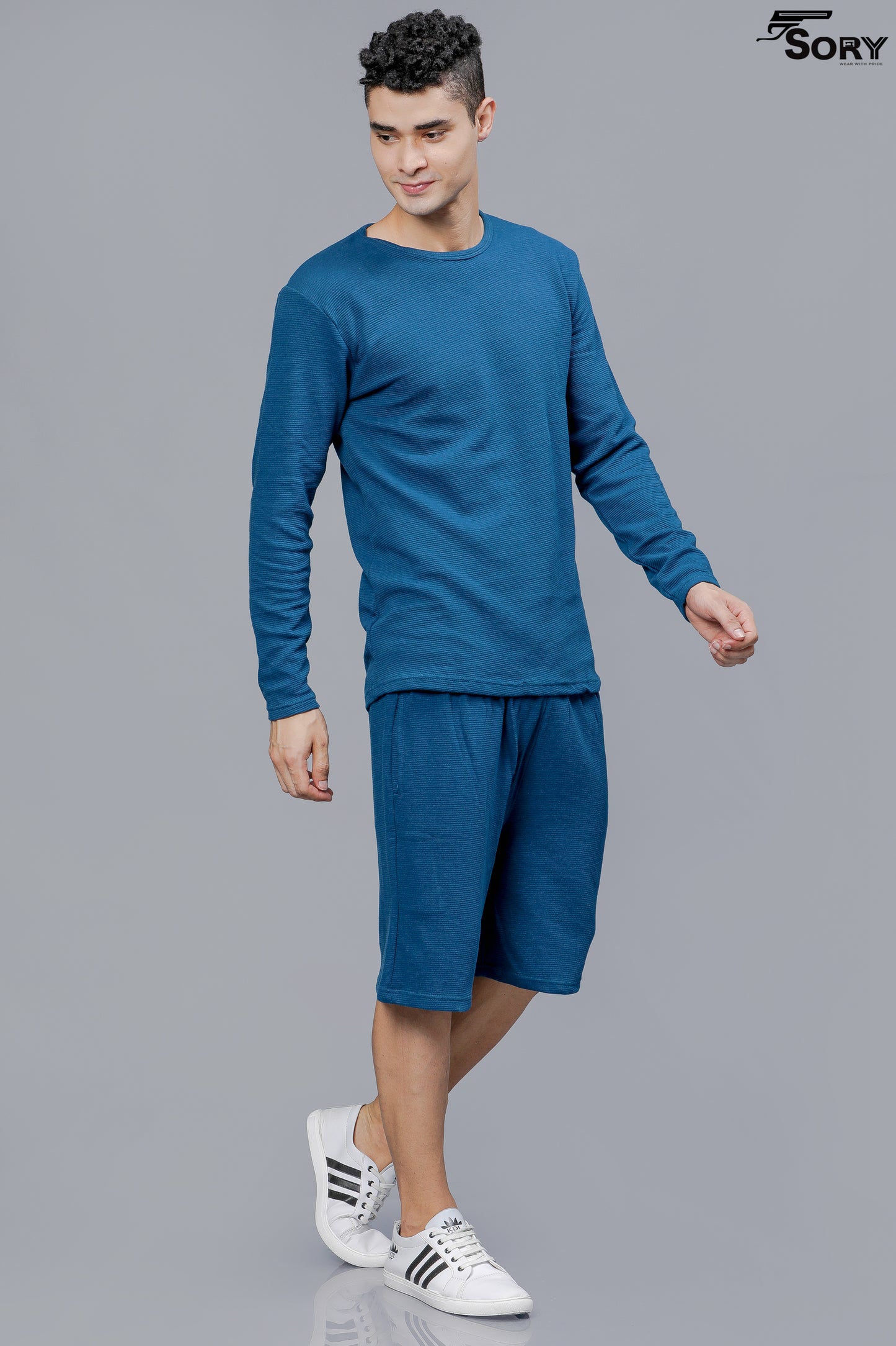 MEN PRINTED BLUE CO-ORDS SETS
