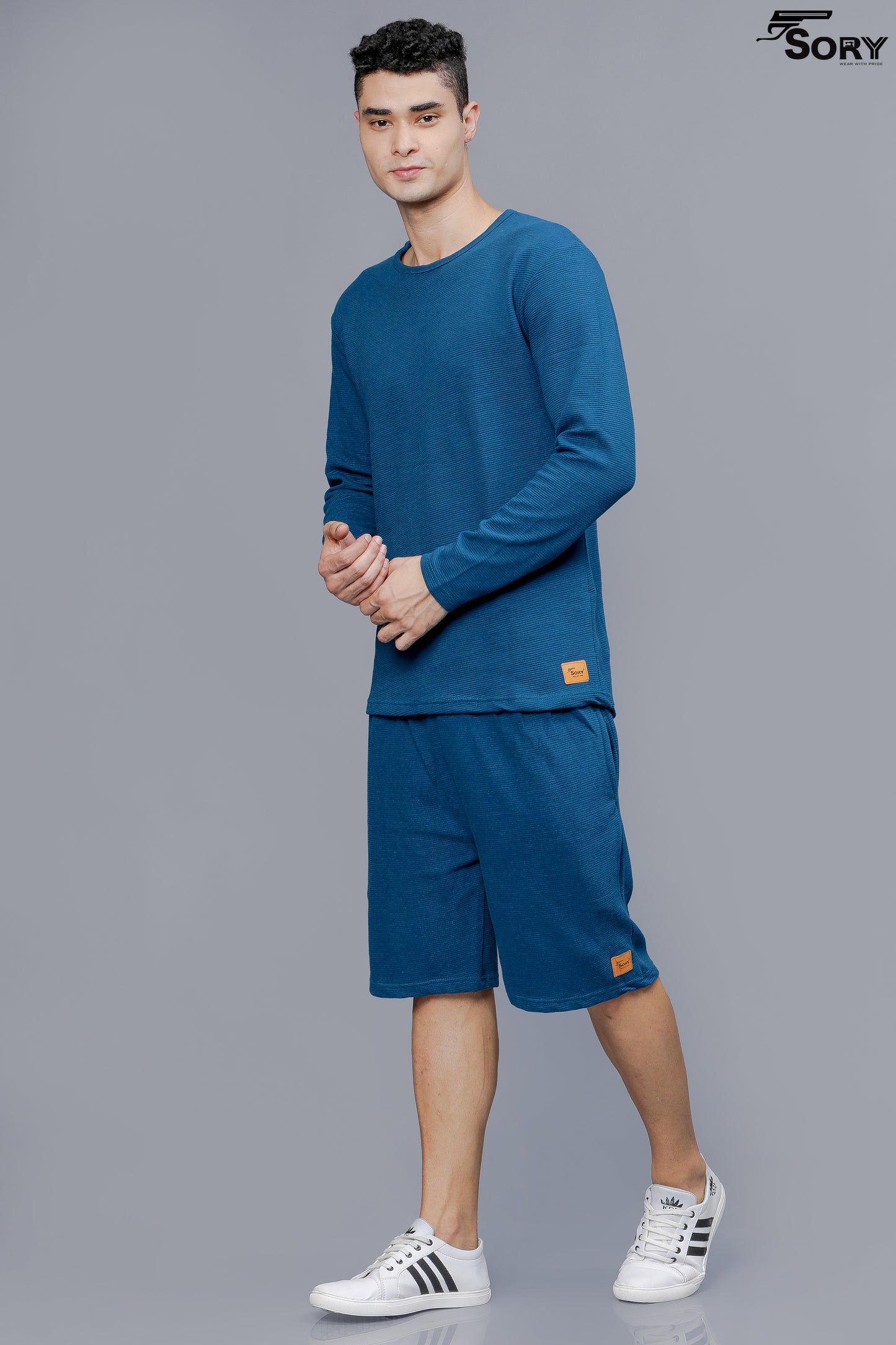 MEN PRINTED BLUE CO-ORDS SETS