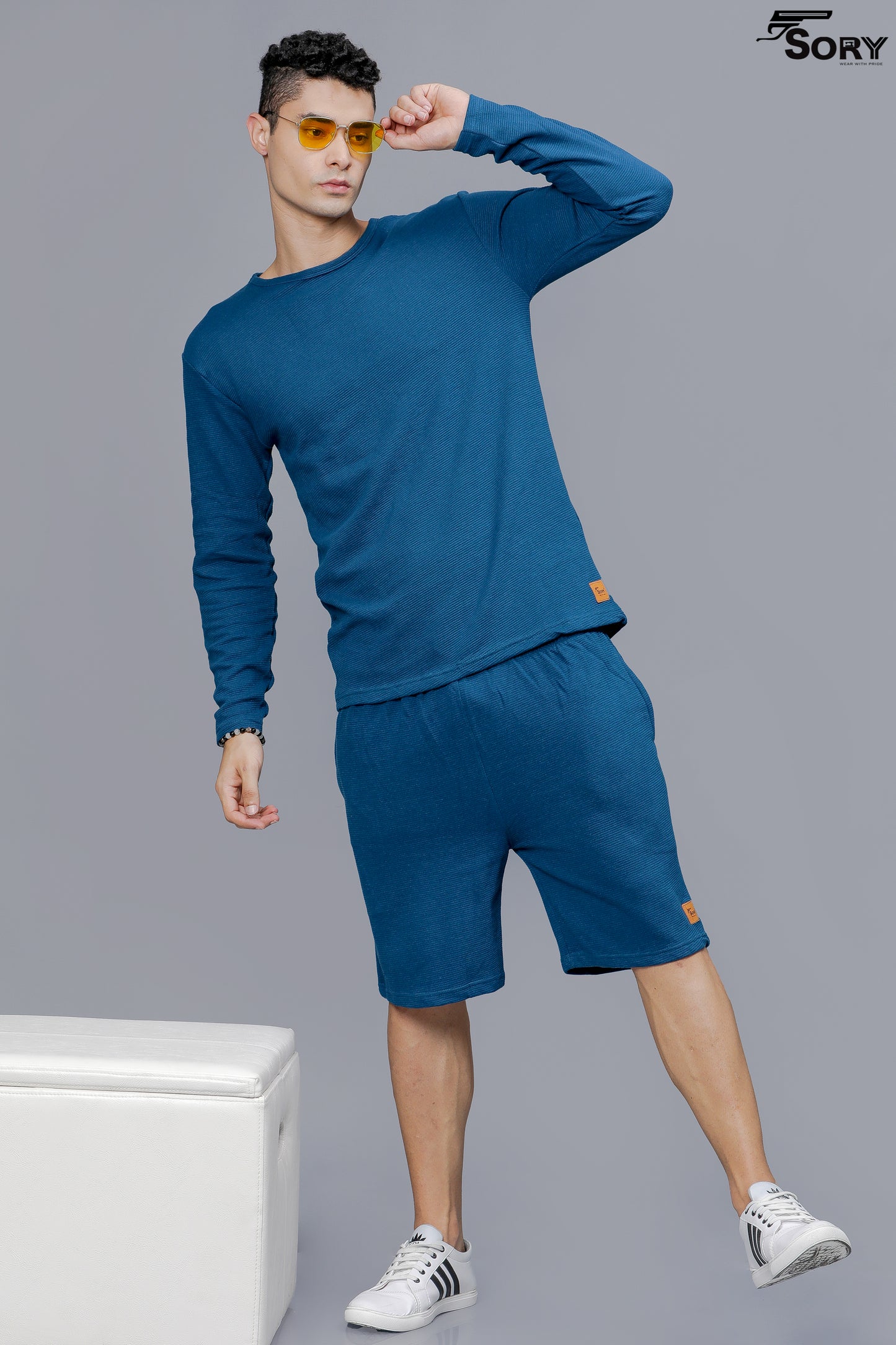 MEN PRINTED BLUE CO-ORDS SETS