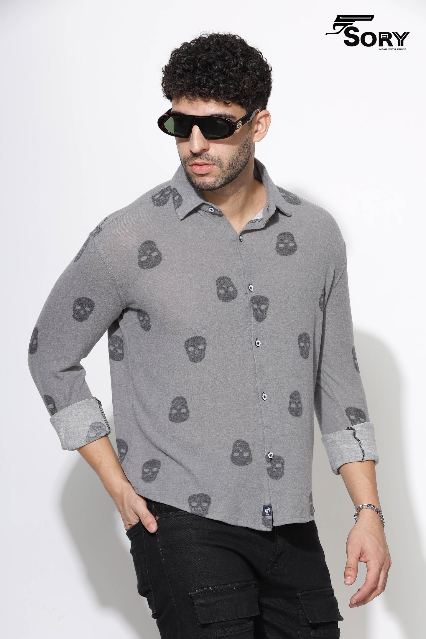 PREMIUM GREY PARTY WEAR SHIRT