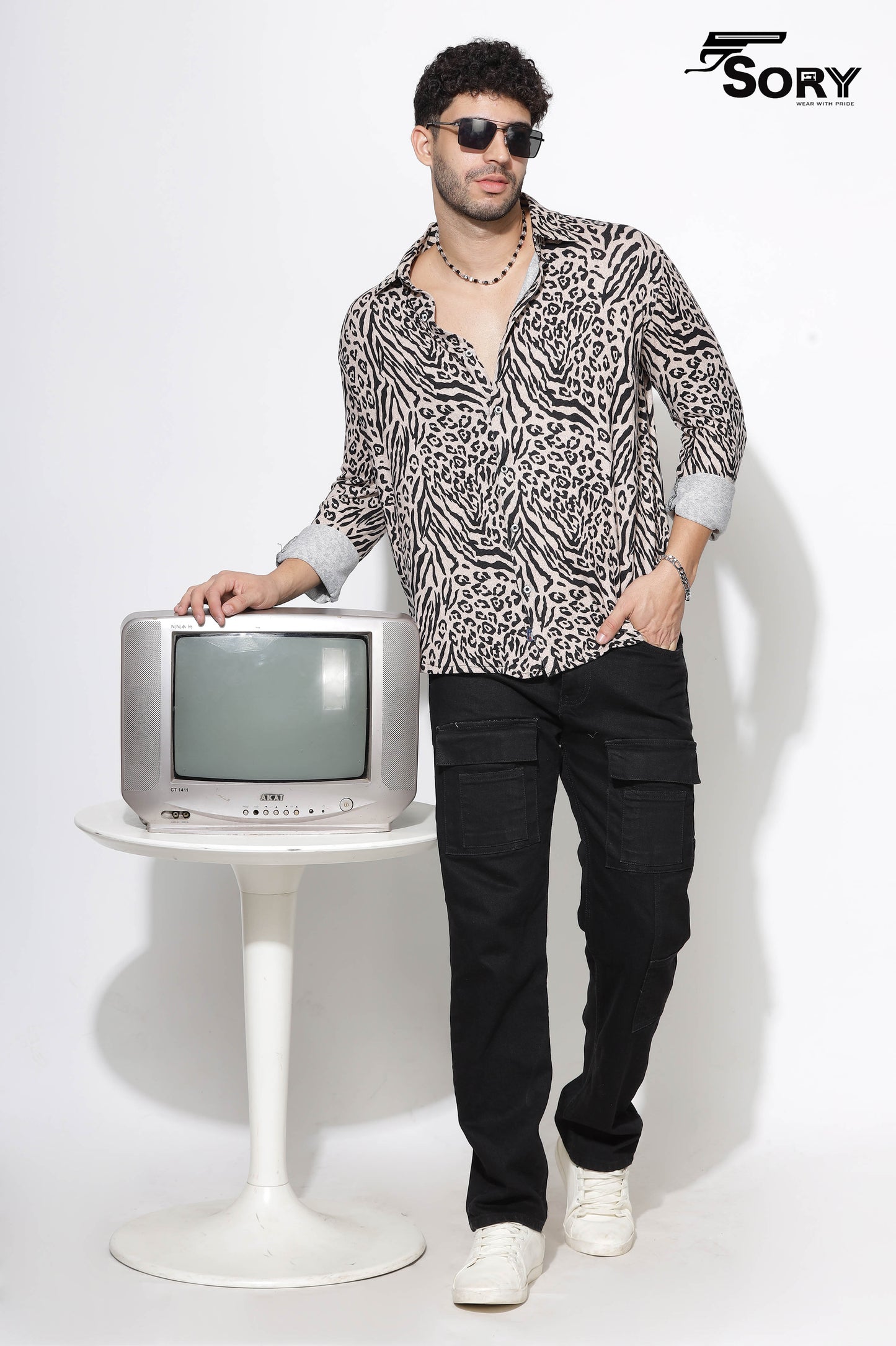 ANIMAL PRINT FULL SHIRT