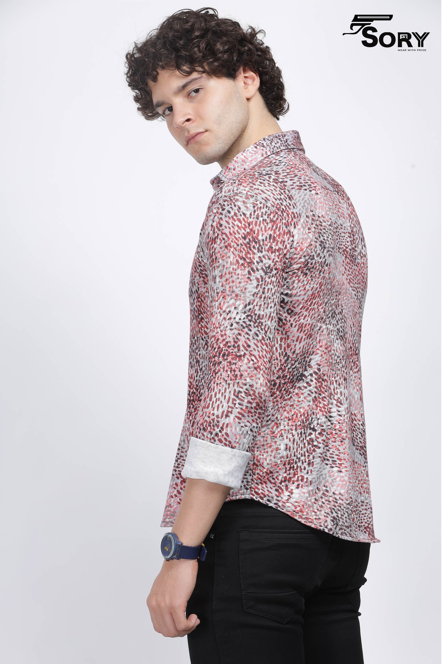 Tropical Printed Slim Casual Shirt