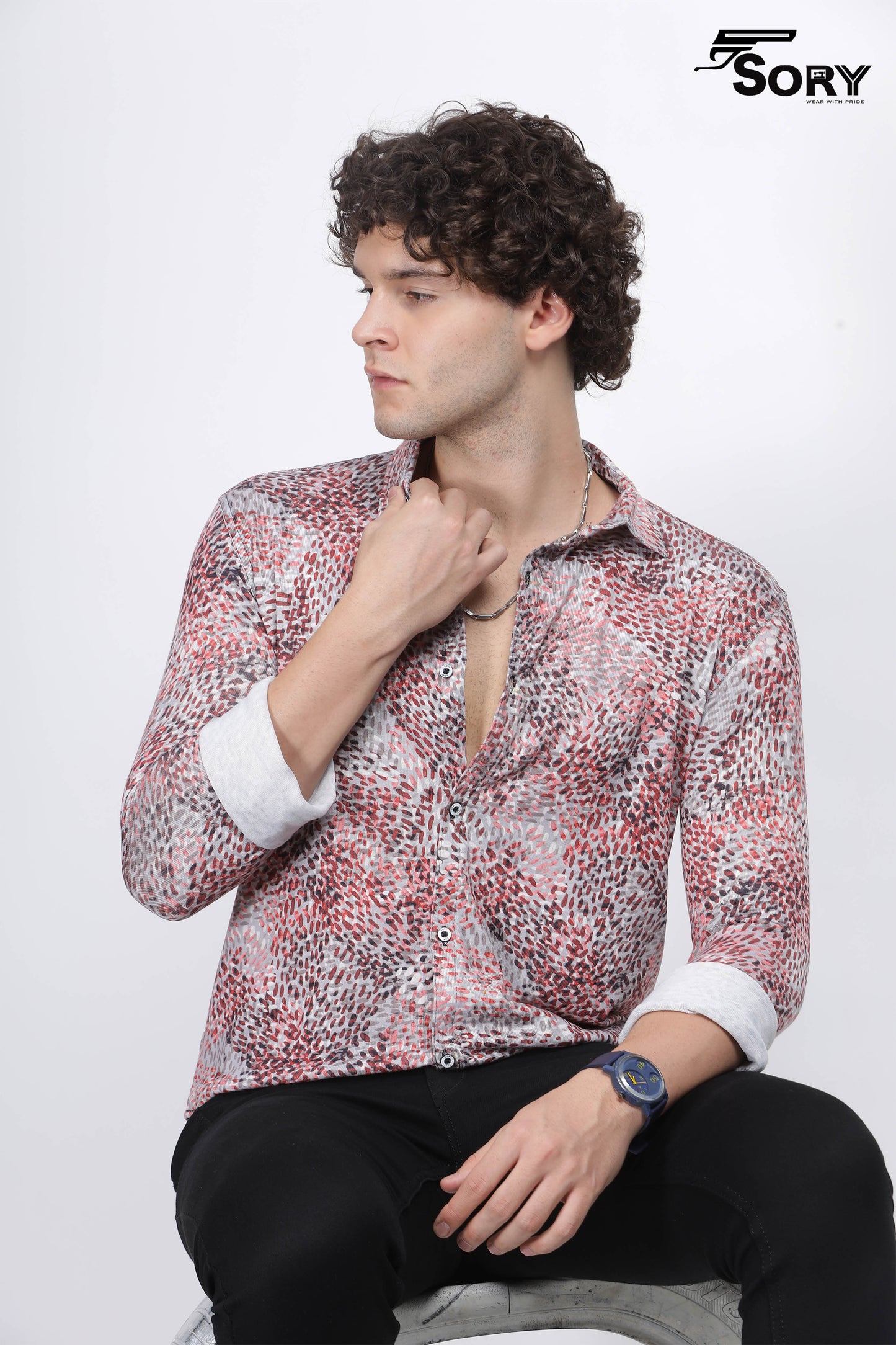 Tropical Printed Slim Casual Shirt