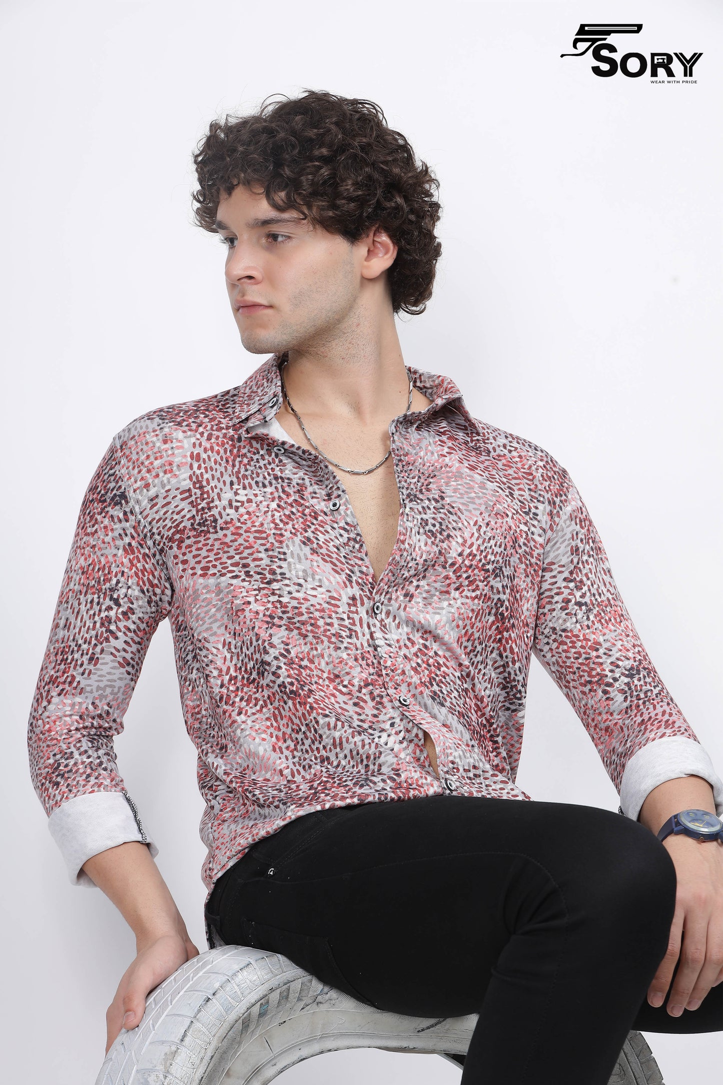 Tropical Printed Slim Casual Shirt