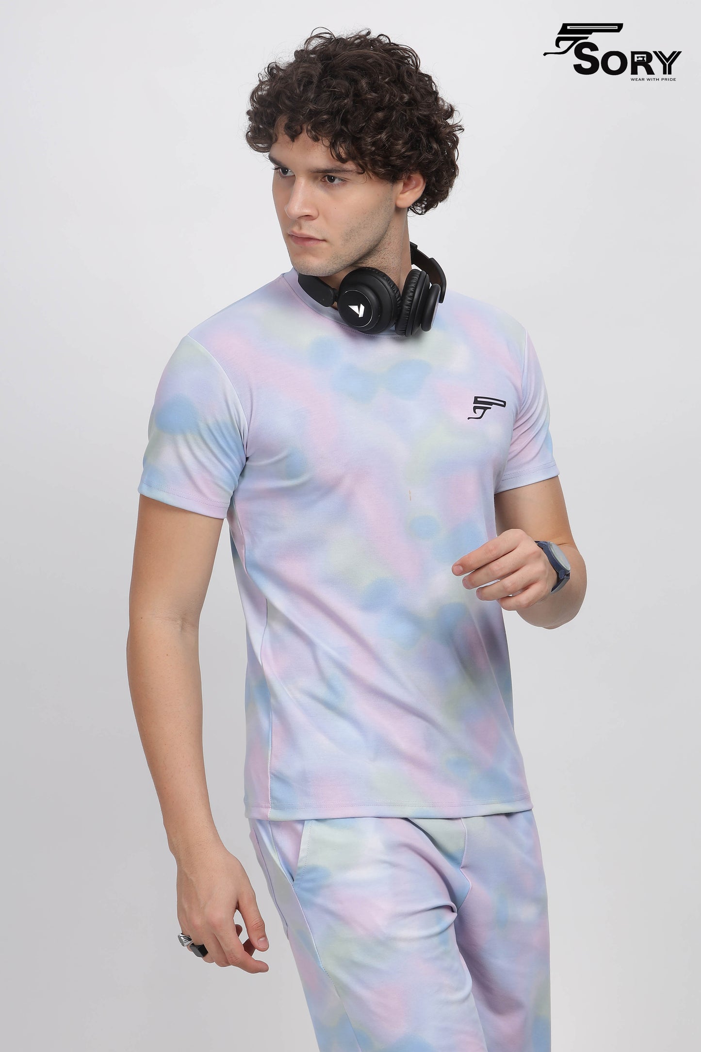 tie and dye t-shirt and shorts set