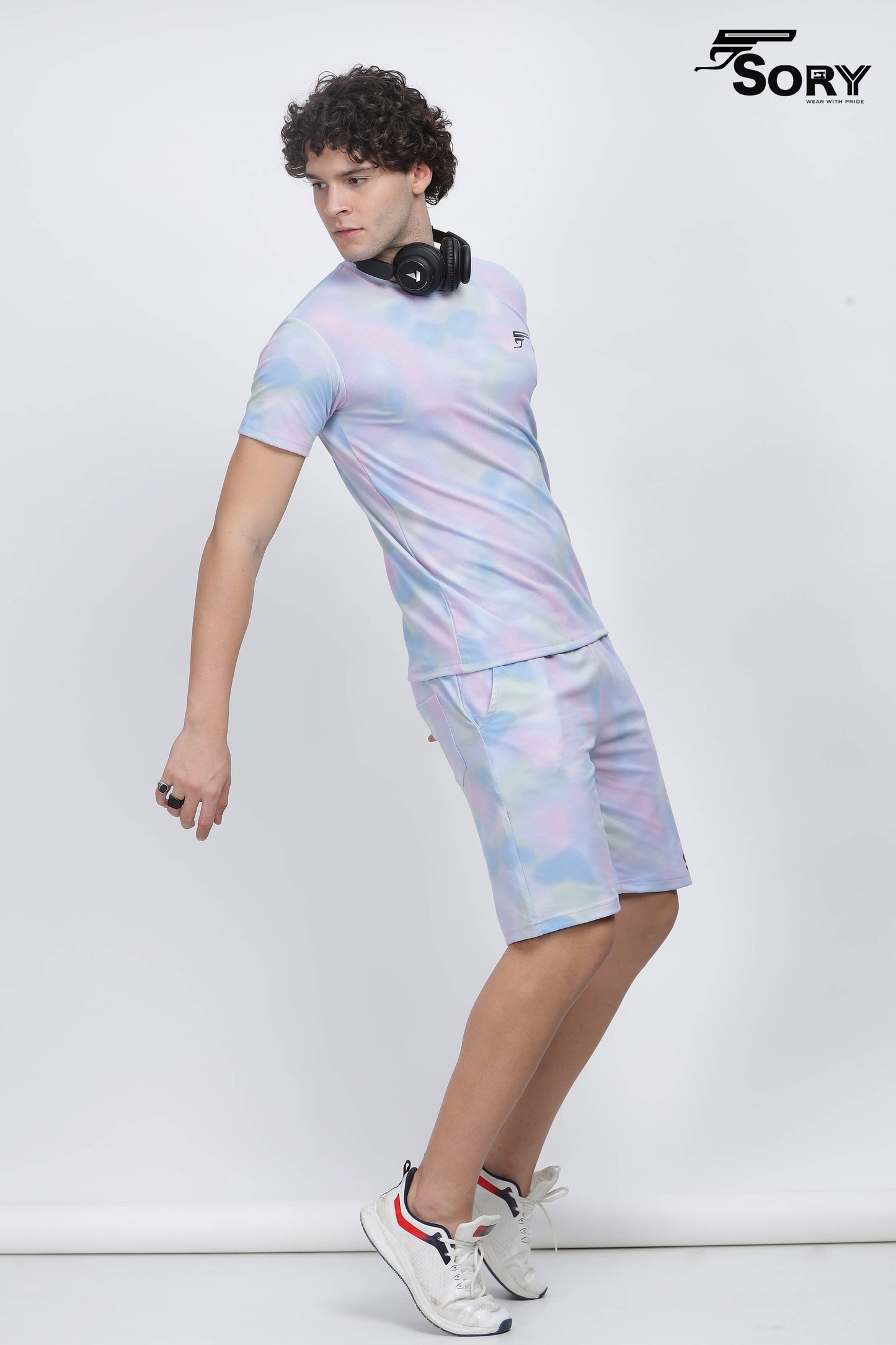 tie and dye t-shirt and shorts set