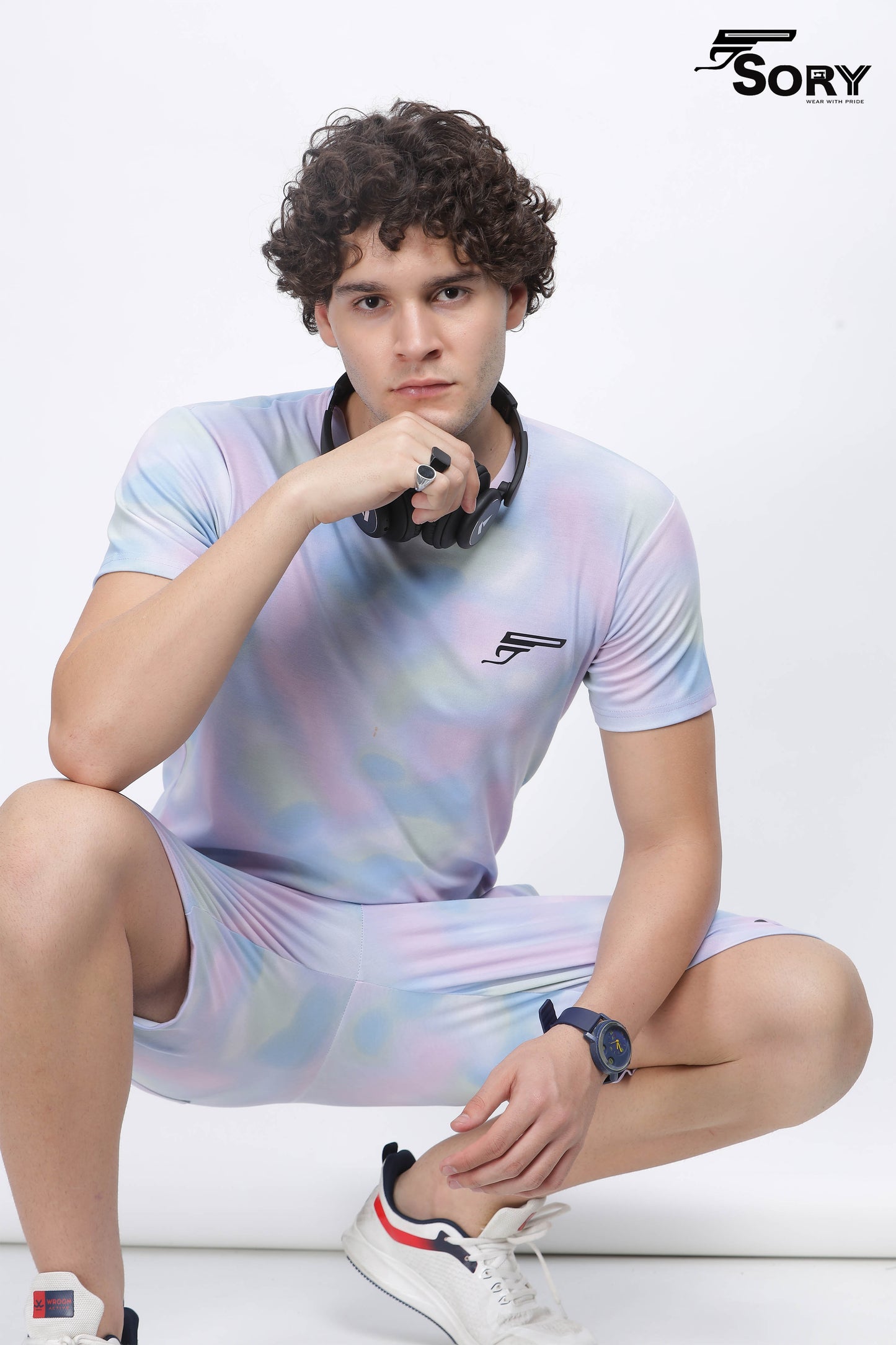 tie and dye t-shirt and shorts set