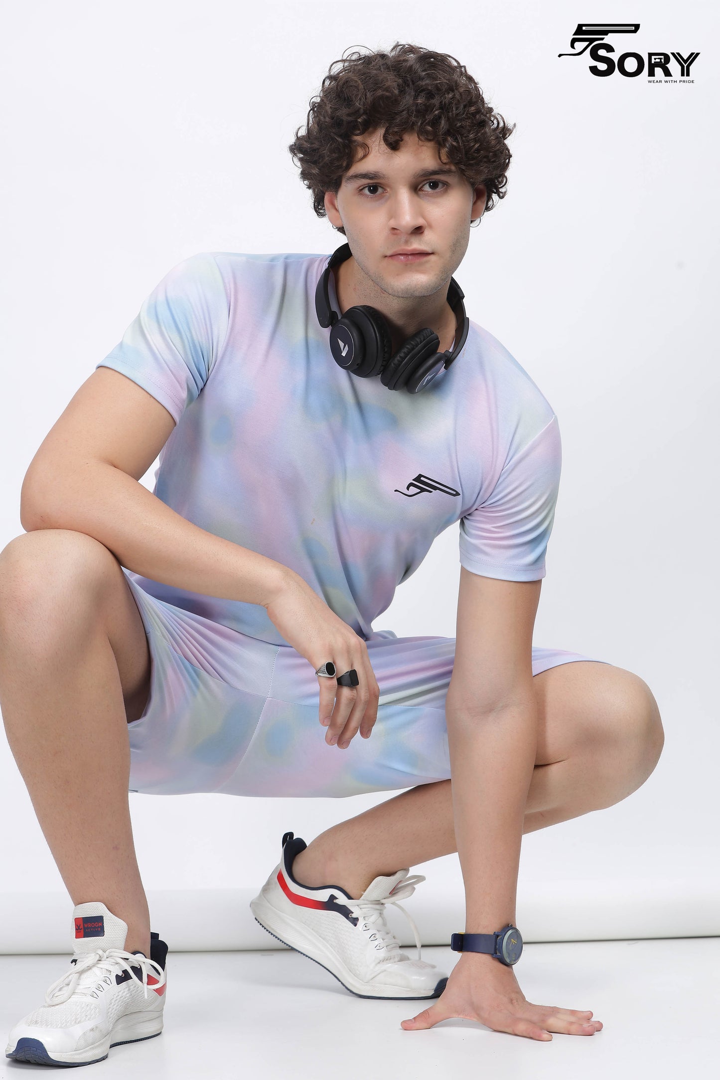 tie and dye t-shirt and shorts set