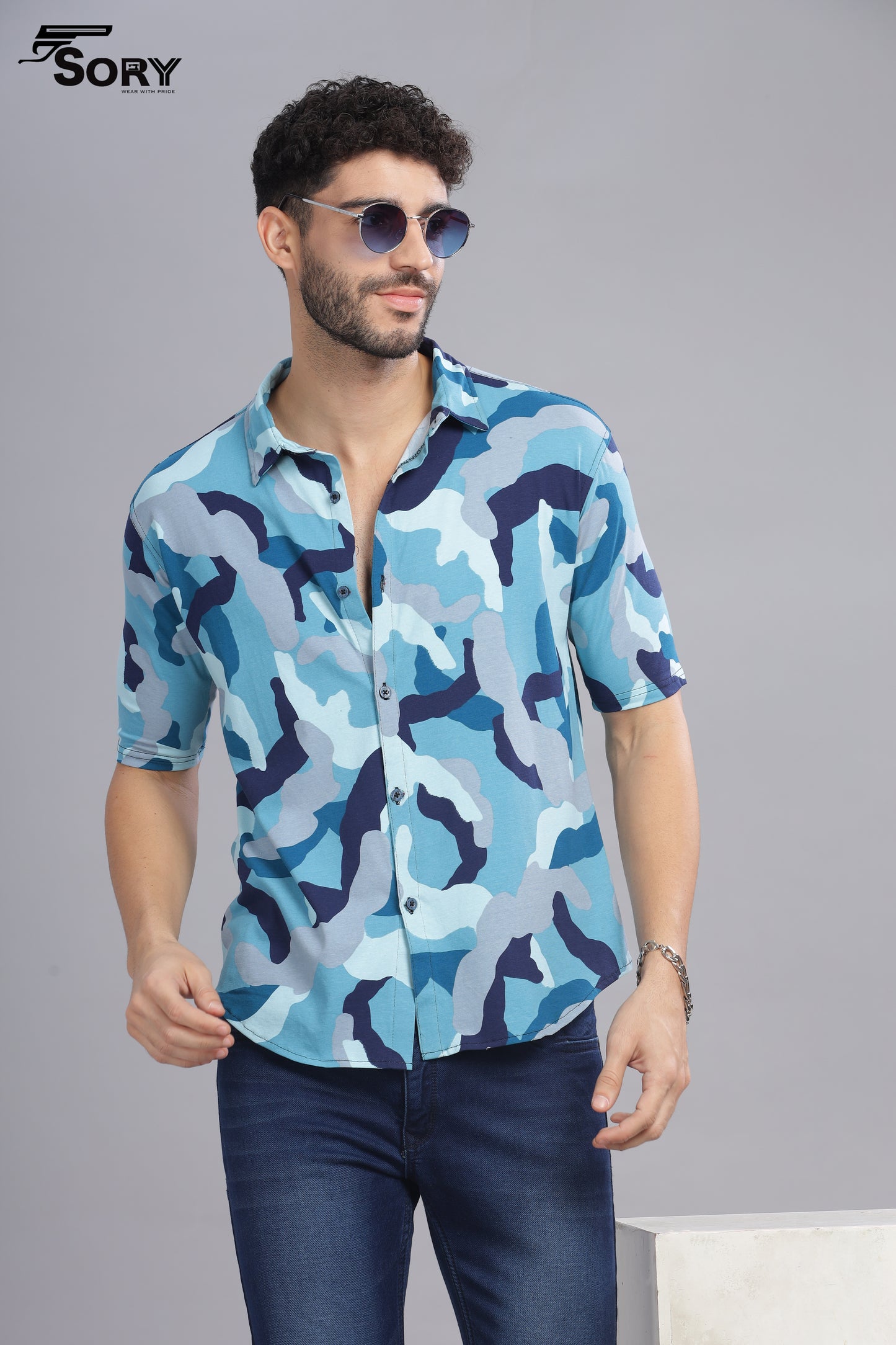 Blue military body cooling shirt by sory