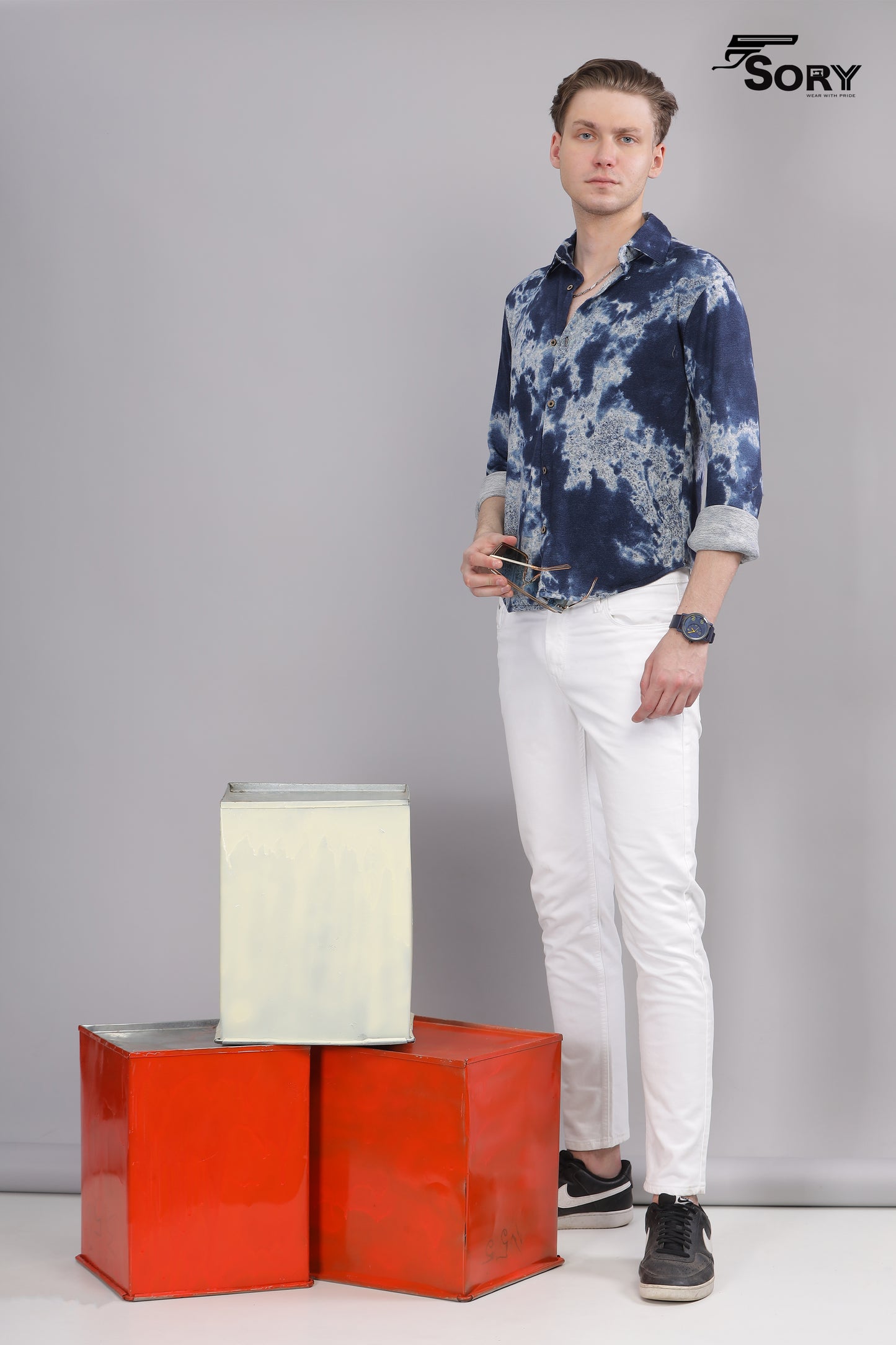 BLUE GREY FULL SHIRT