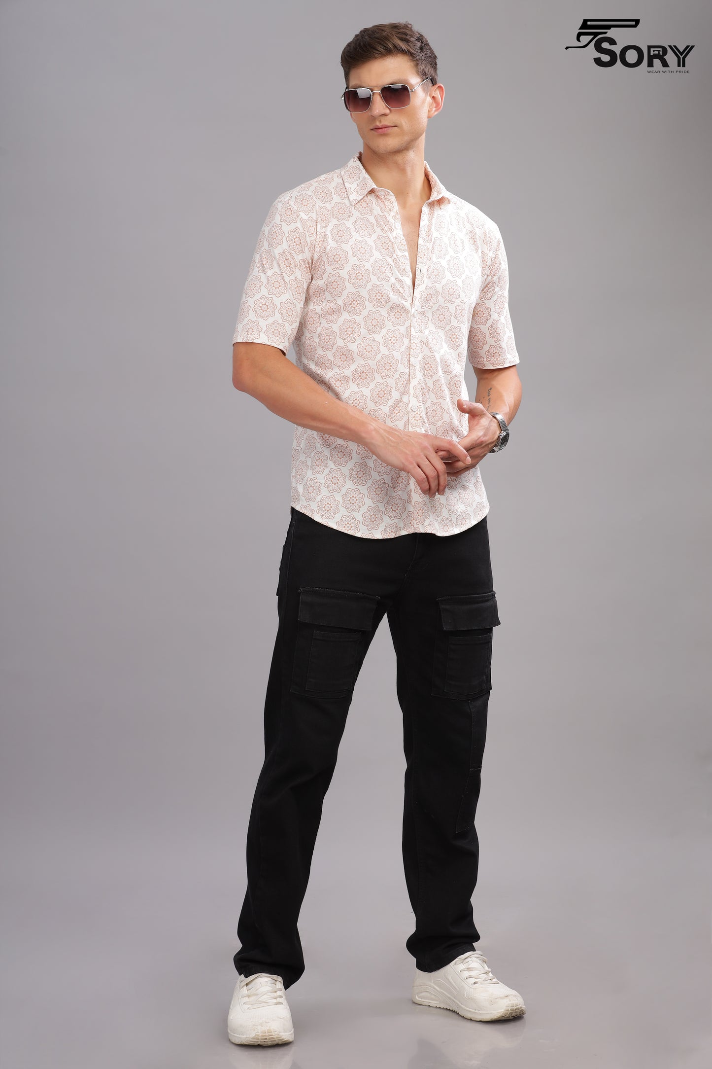 white print body cooling shirts