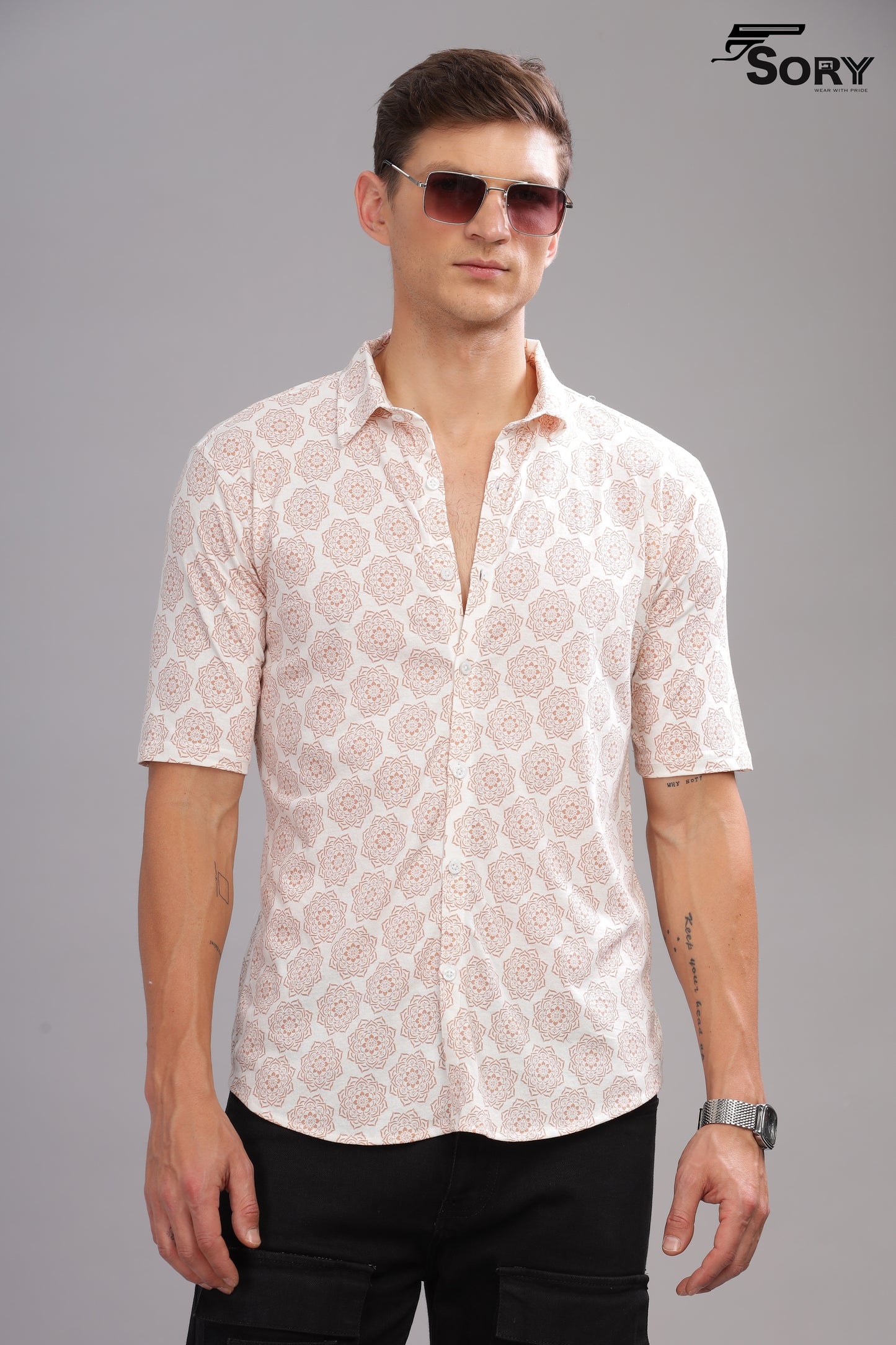 white print body cooling shirts