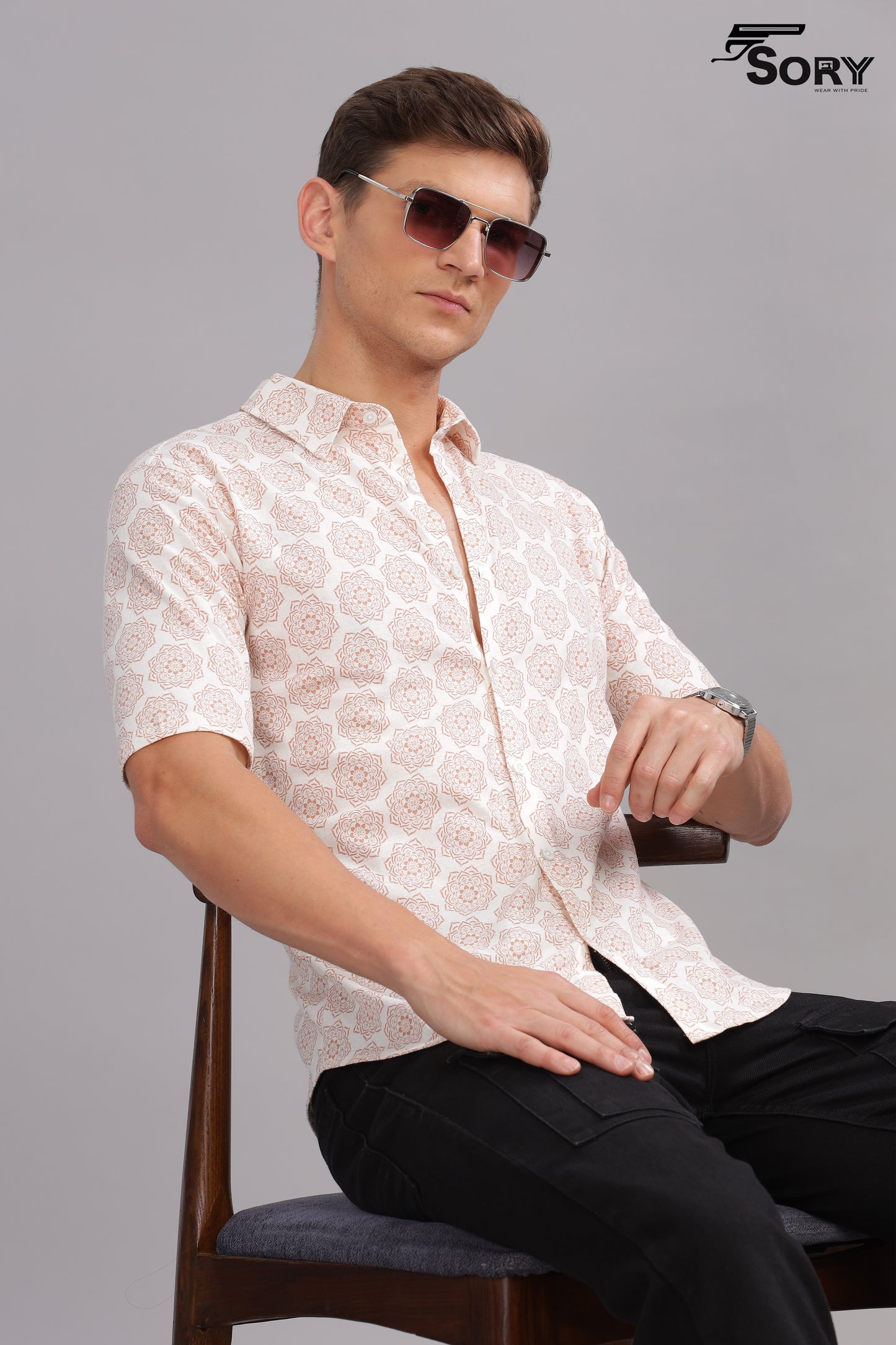 white print body cooling shirt by sory