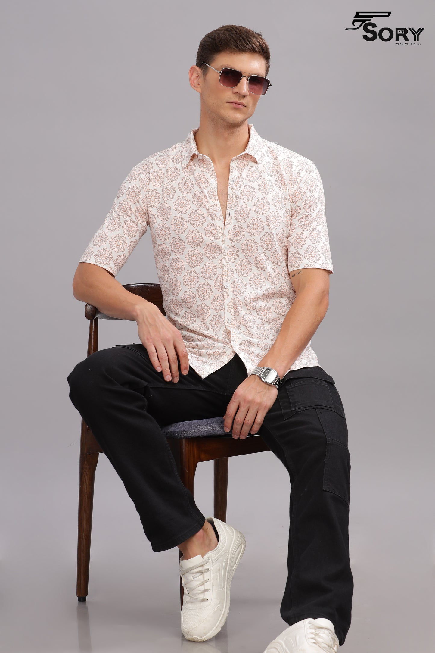 white print body cooling shirts