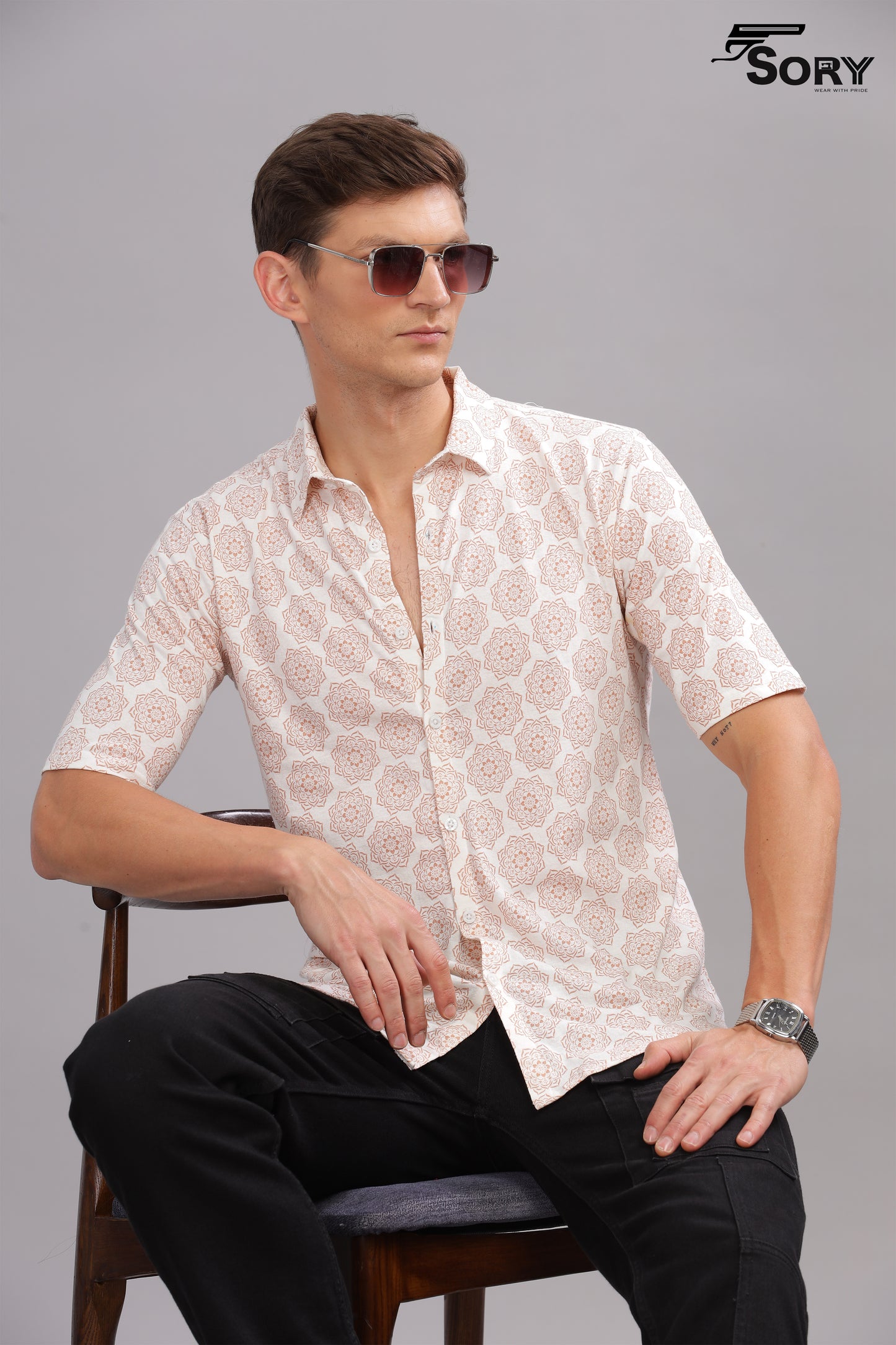 white print body cooling shirts