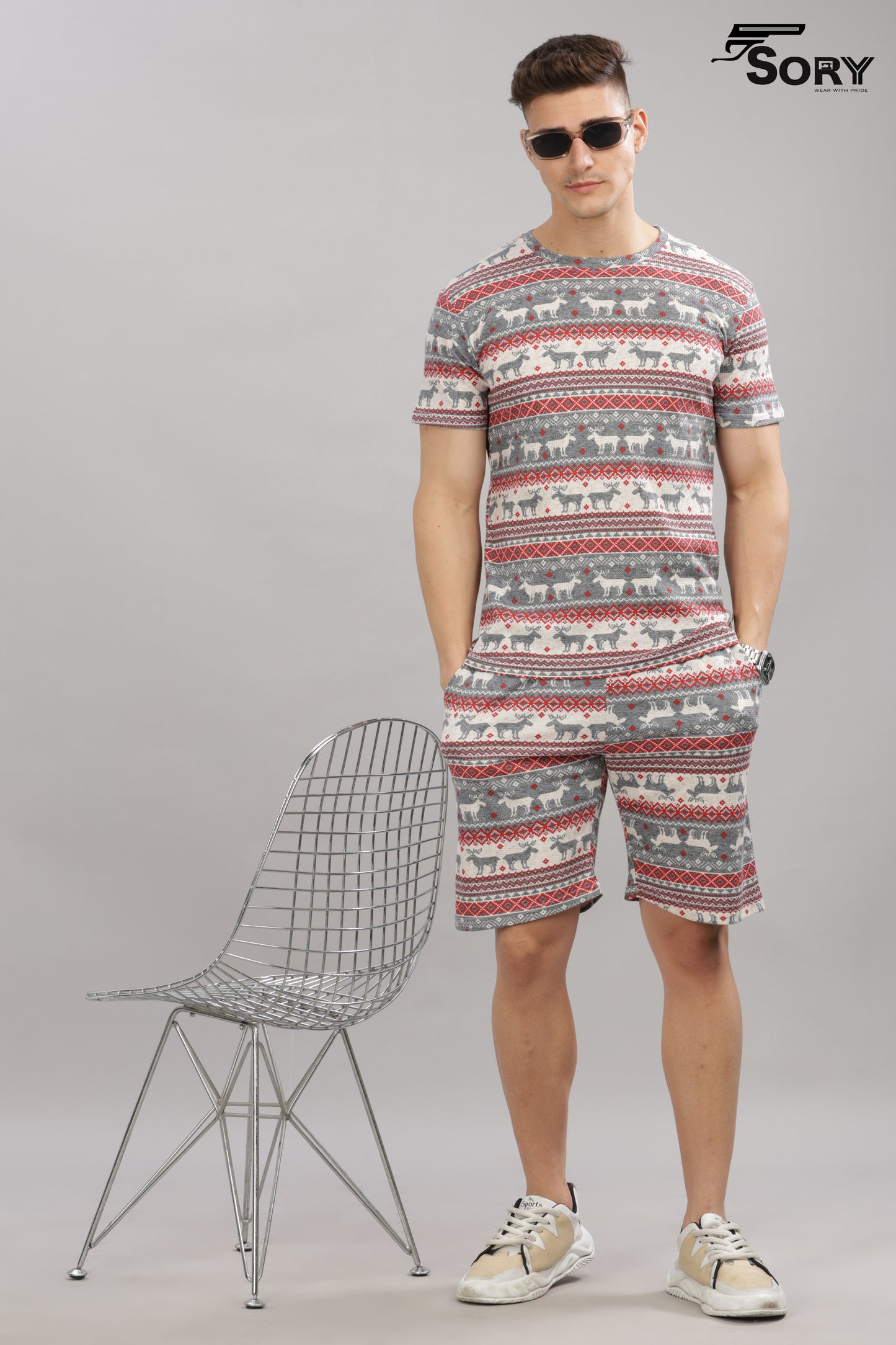 half t-shirt and shorts co ord set