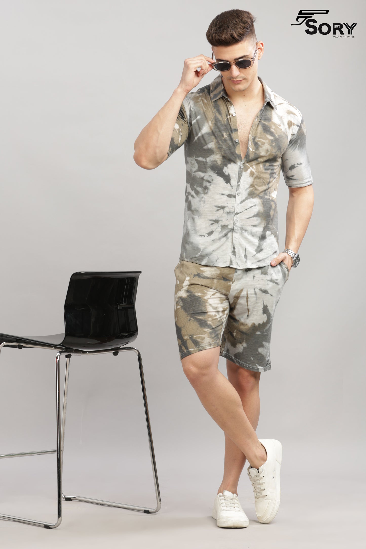tie and dye SHIRT AND SHORTS