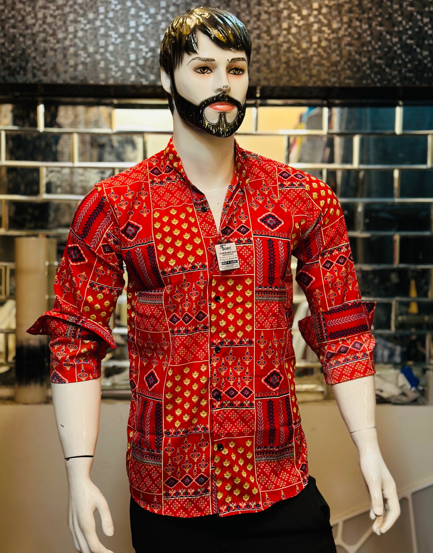 FULL SHIRT WITH CHINES COLLAR SLIM FIT