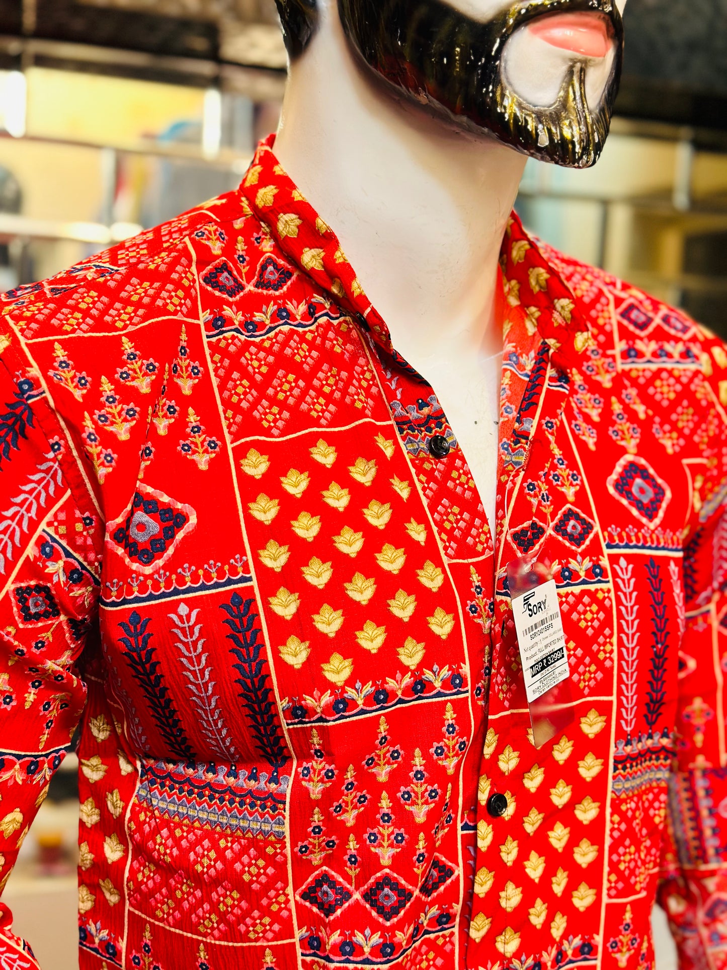 FULL SHIRT WITH CHINES COLLAR SLIM FIT