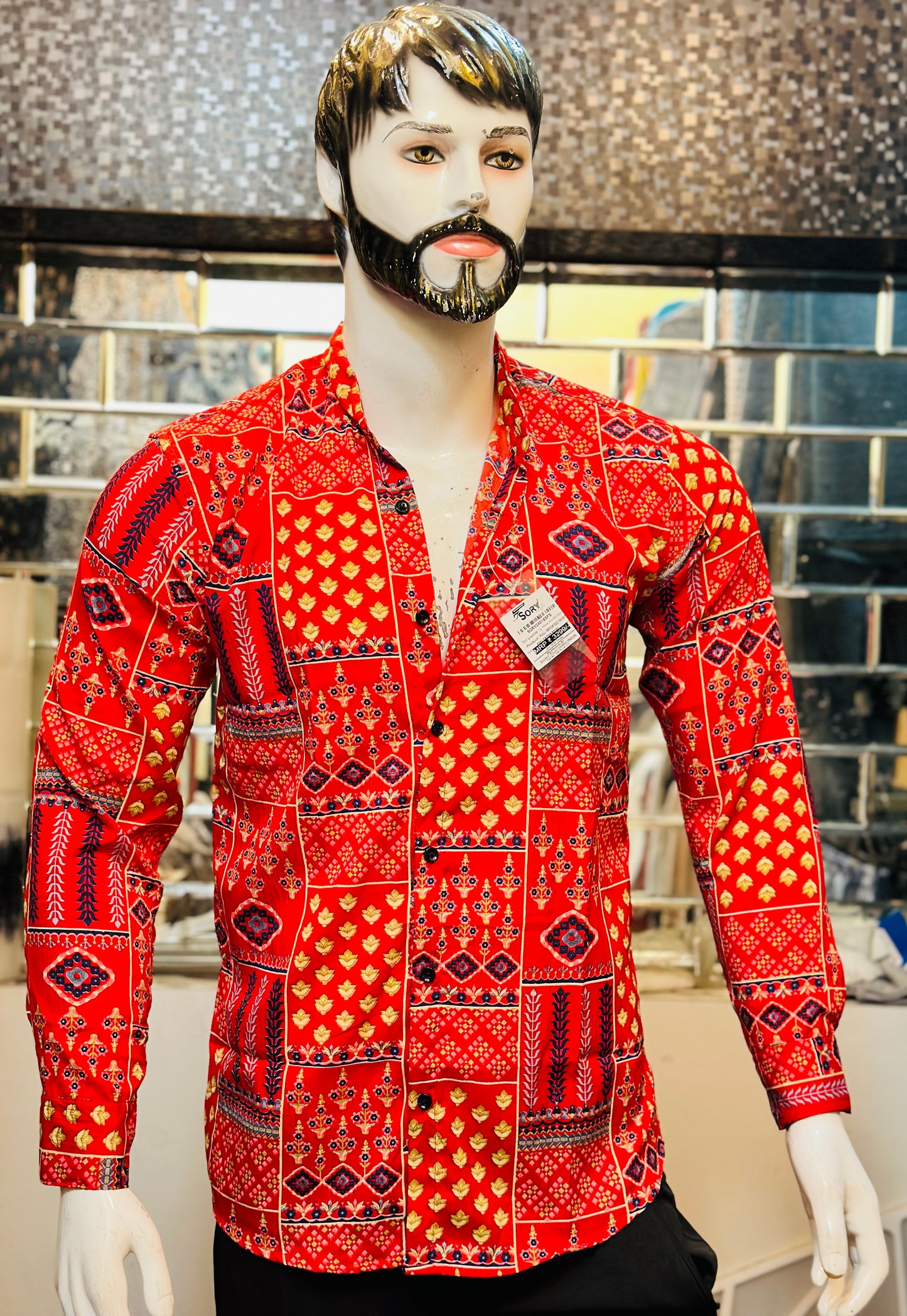 FULL SHIRT WITH CHINES COLLAR SLIM FIT