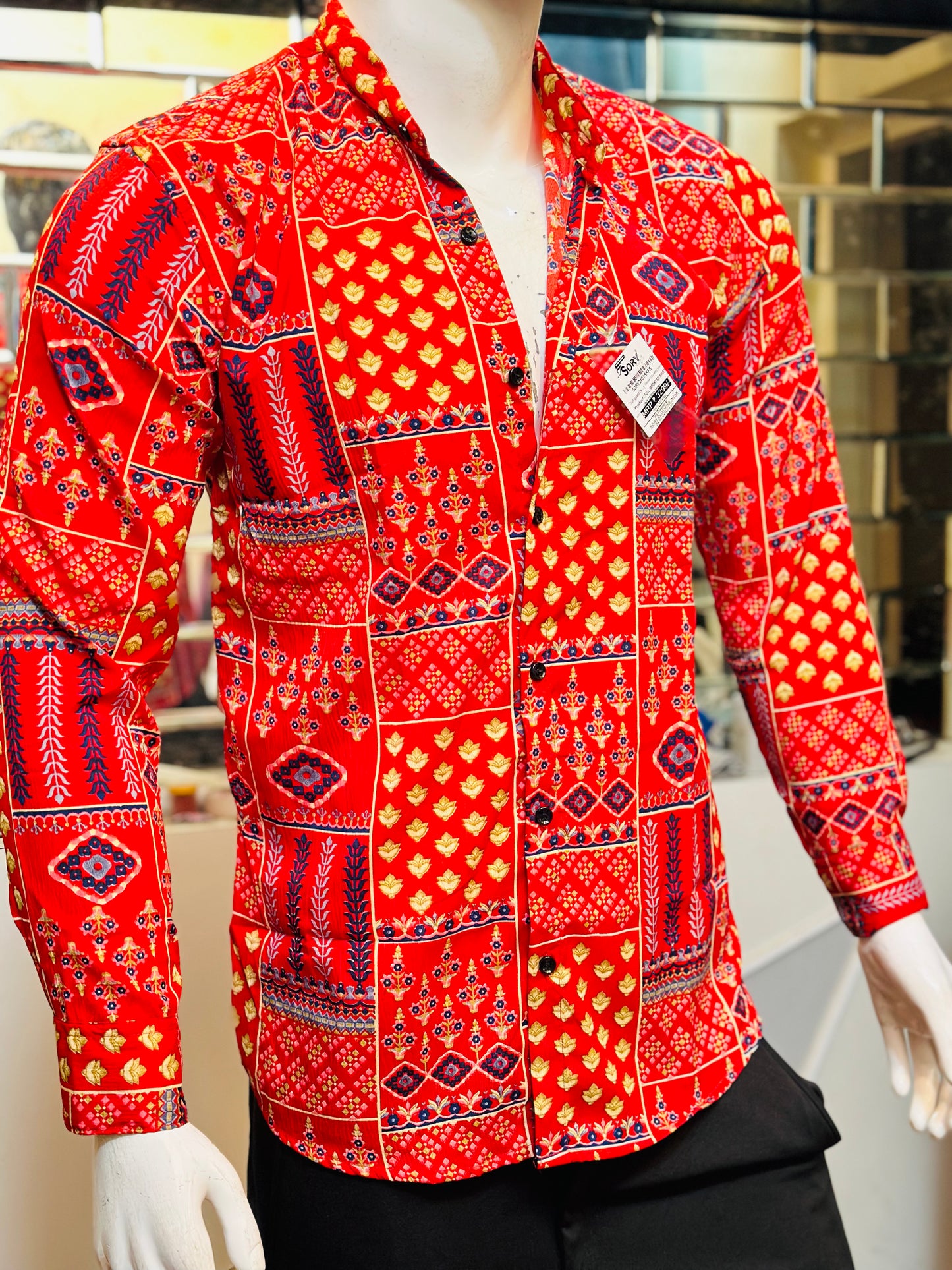 FULL SHIRT WITH CHINES COLLAR SLIM FIT