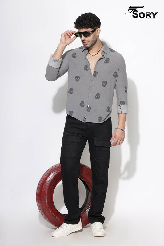 PREMIUM GREY PARTY WEAR SHIRT
