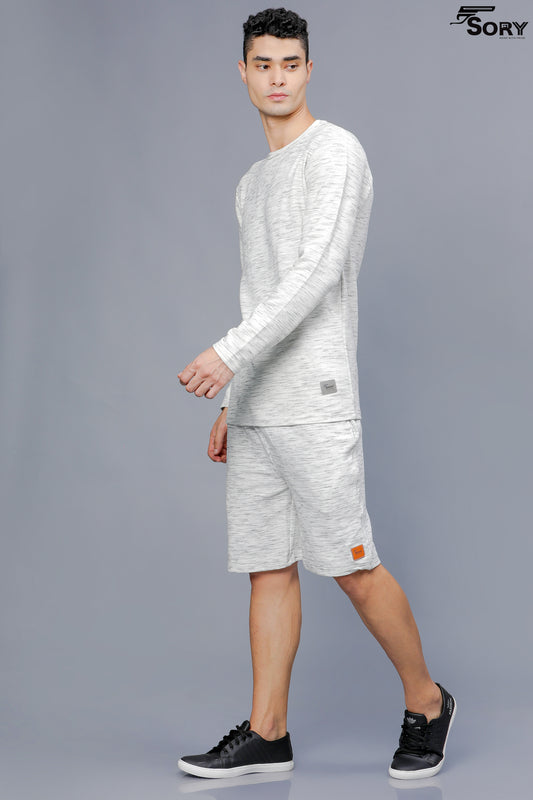 White combo full T-shirt and shorts