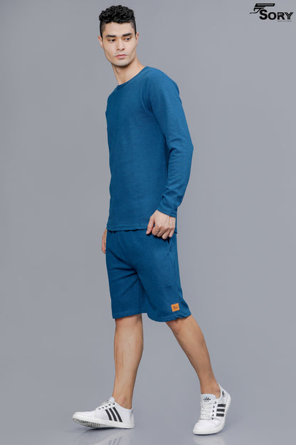 MEN PRINTED BLUE CO-ORDS SETS