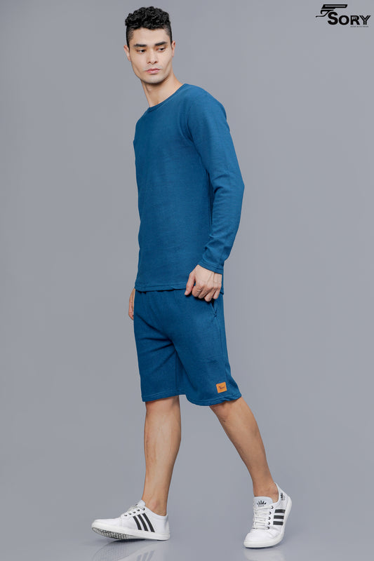 MEN PRINTED BLUE CO-ORDS SETS