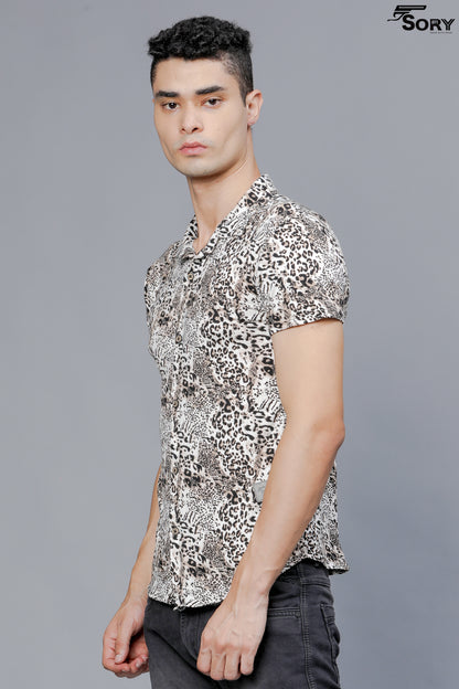 CHEETAH PRITED HALF SHIRTS