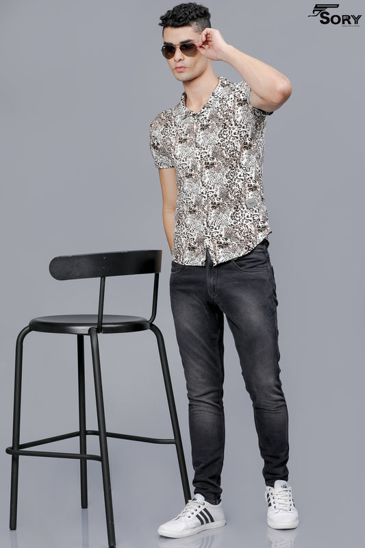 CHEETAH PRITED HALF SHIRTS