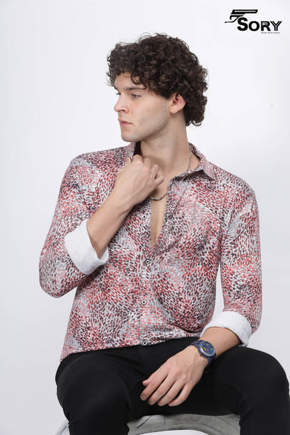 Tropical Printed  Slim Casual Shirt