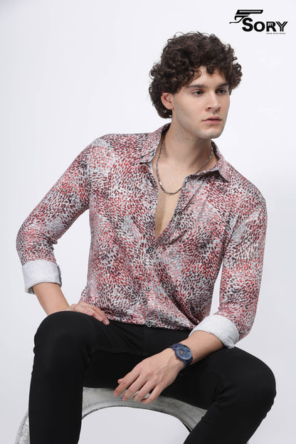 Tropical Printed  Slim Casual Shirt