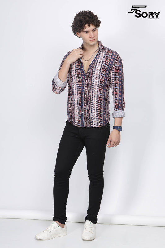Top Quality Painted  Slim Fit Casual Shirt