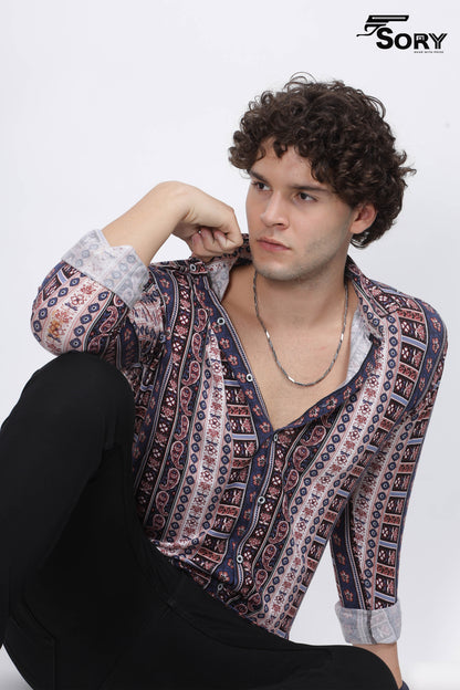 Top Quality Painted  Slim Fit Casual Shirt