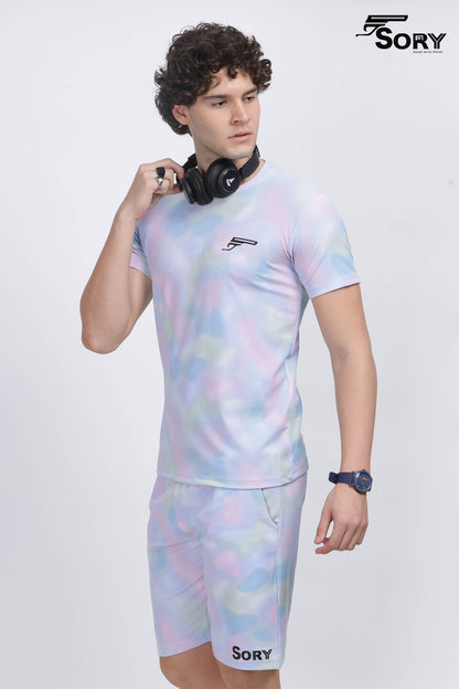 tie and dye t-shirt and shorts set