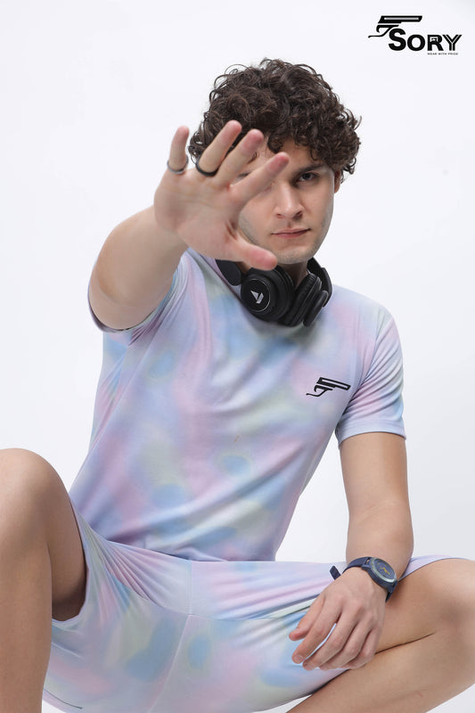 tie and dye t-shirt and shorts set