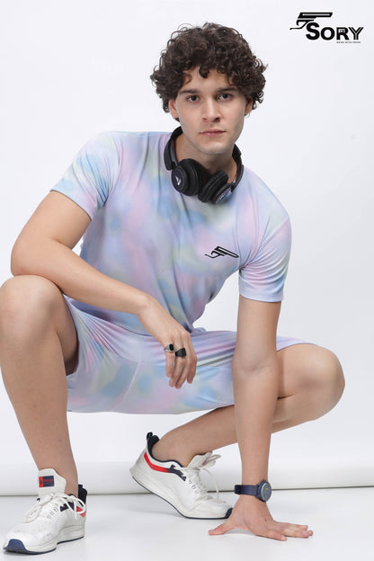 tie and dye t-shirt and shorts set