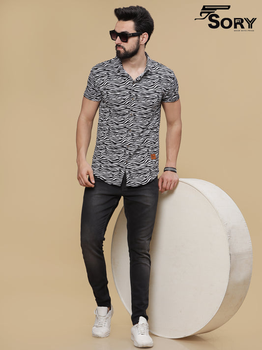 ANIMAL PRINT HALF SHIRT