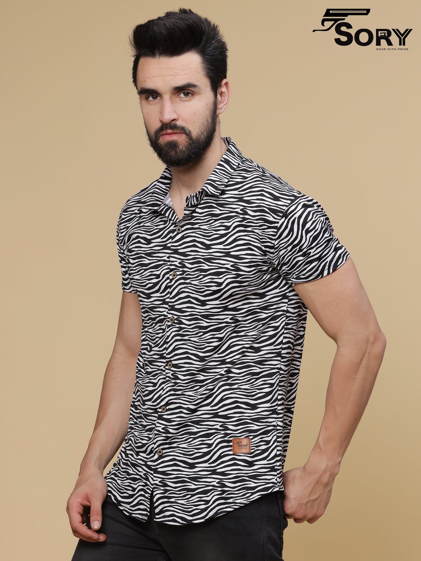 ANIMAL PRINT HALF SHIRT