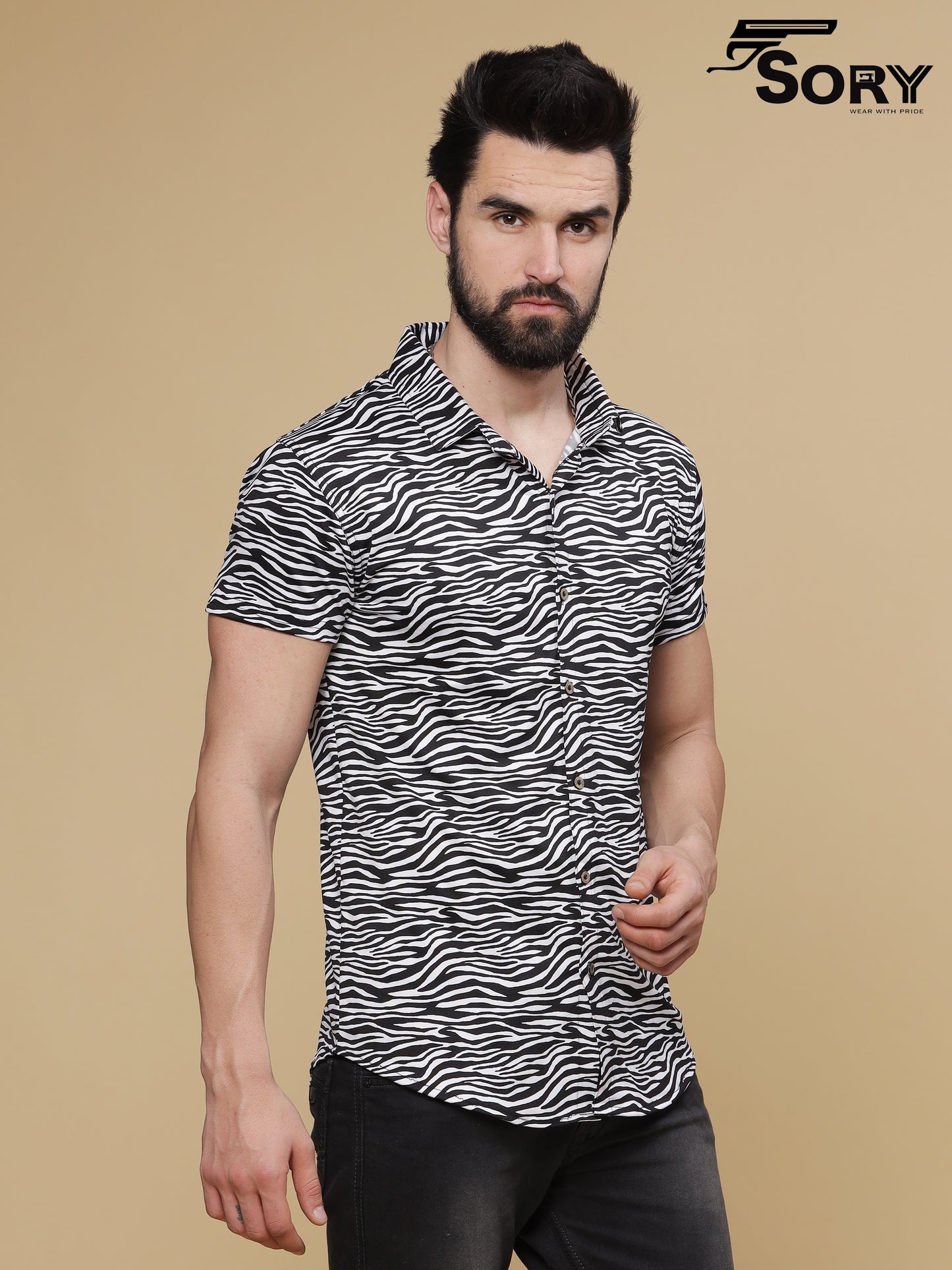 ANIMAL PRINT HALF SHIRT