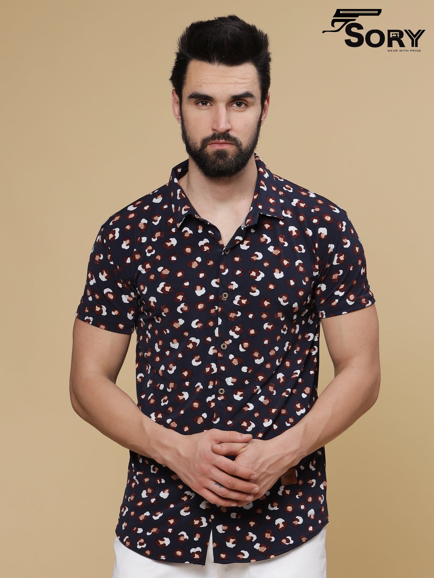 SOFT FLOWER PRINT HALF SHIRT