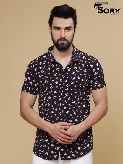 SOFT FLOWER PRINT HALF SHIRT