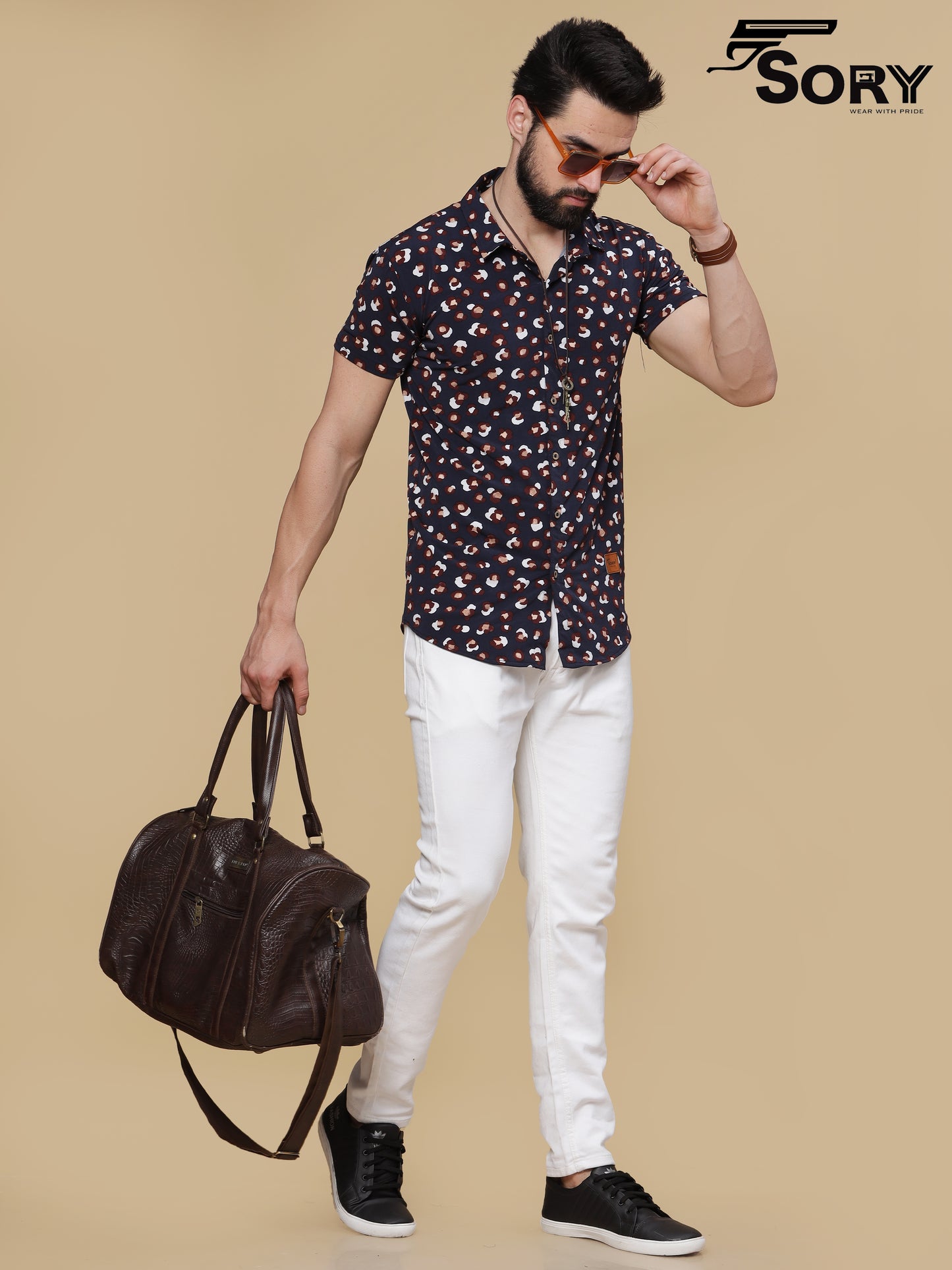 SOFT FLOWER PRINT HALF SHIRT