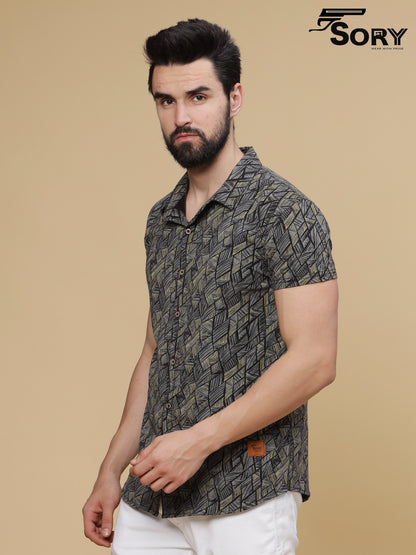 BLACK MIXED PRINT  SHIRTS