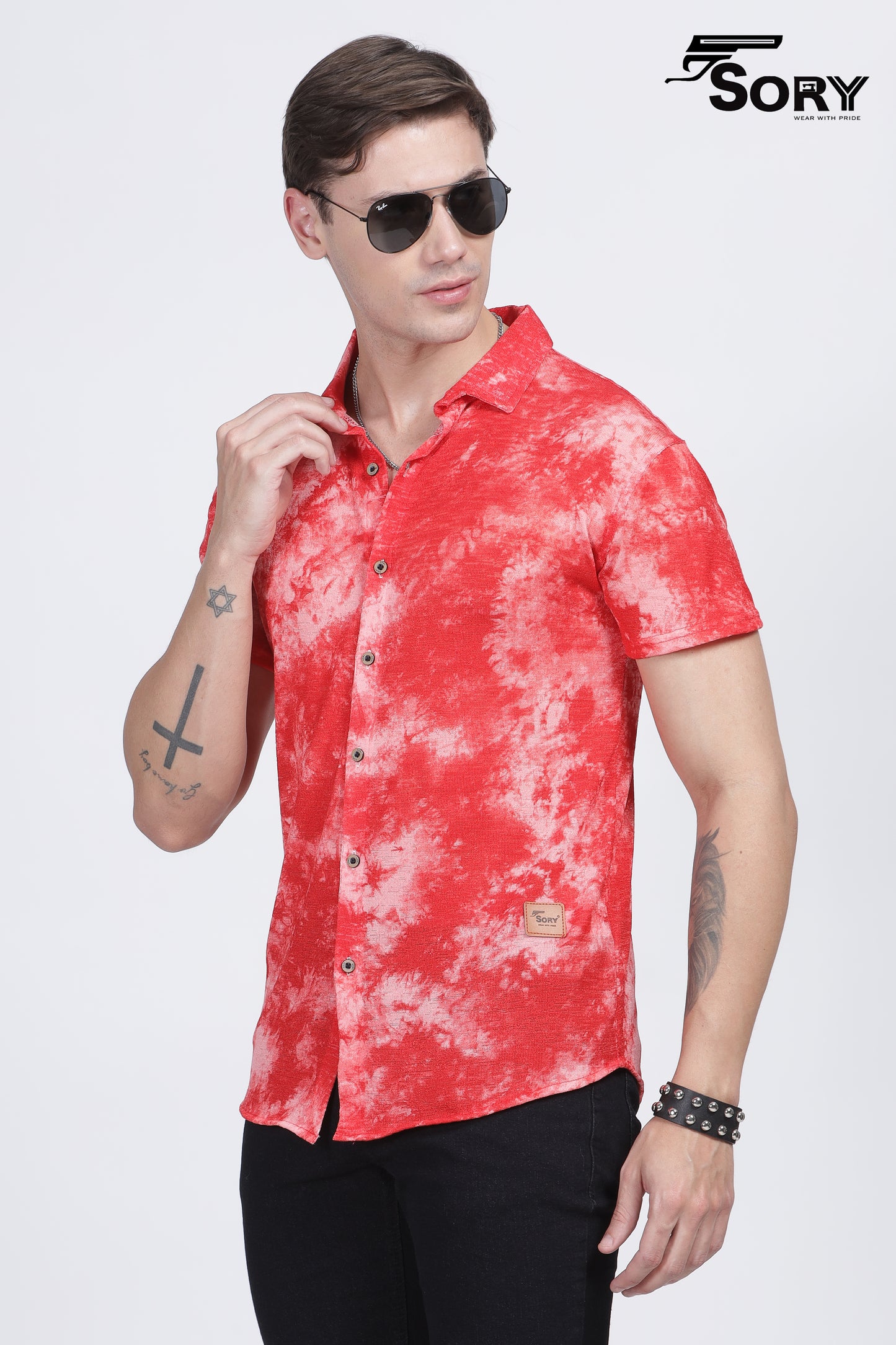 tie and dye HALF SHIRT
