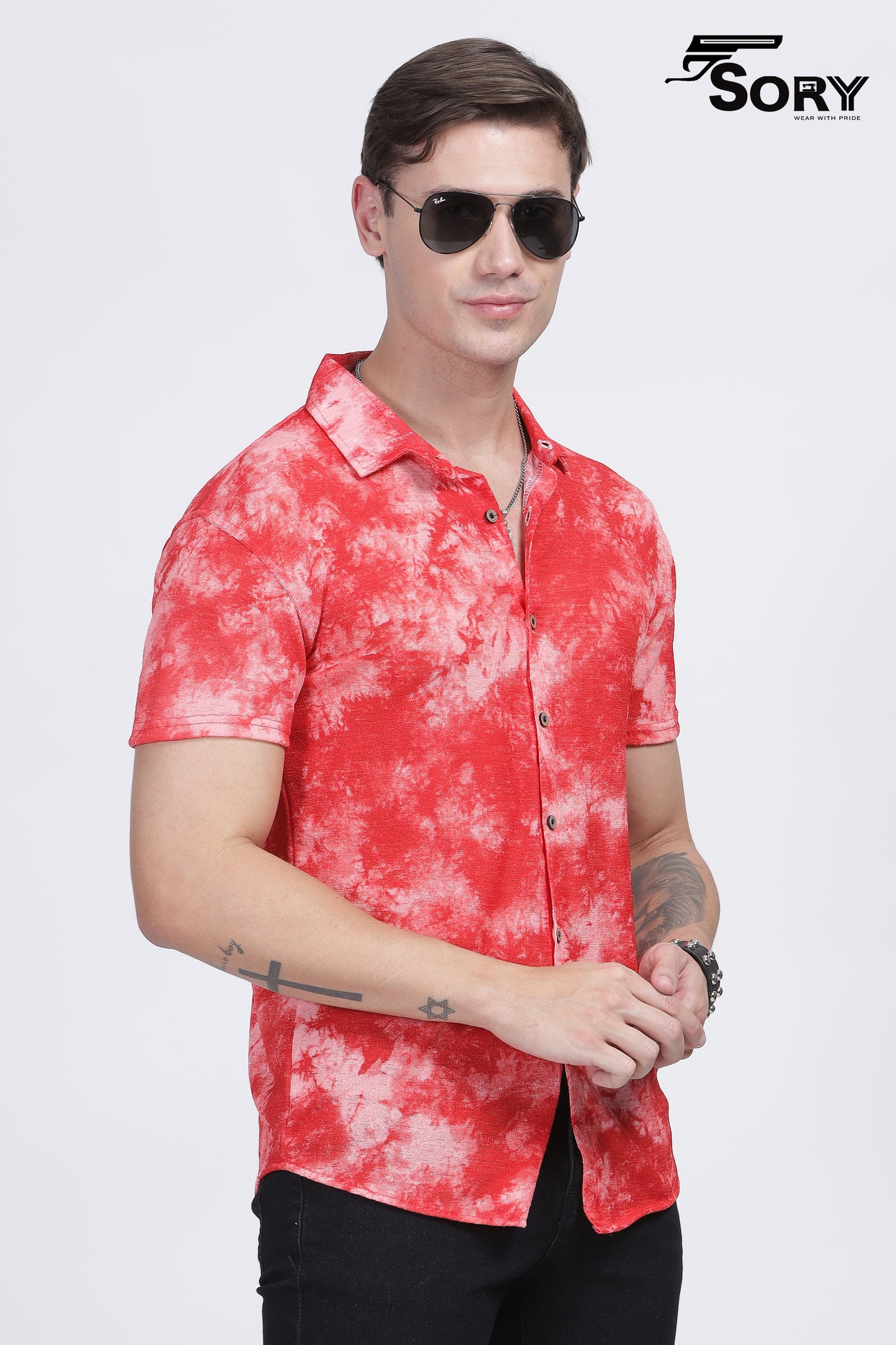 tie and dye HALF SHIRT