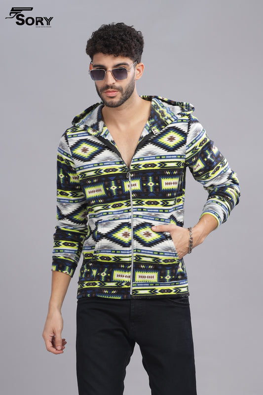Printed black pullover